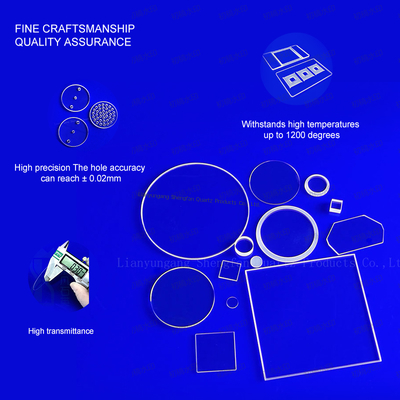 جودة  Customized Square Fused Silica Quartz Glass Plate Clear Quartz Glass Substrate For High Temperature مصنع