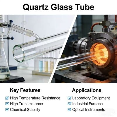 جودة  Factory Made High Temperature Resistant Quartz Glass Tube with 99.99% SiO2 Purity and 1100℃ Working Temperature مصنع