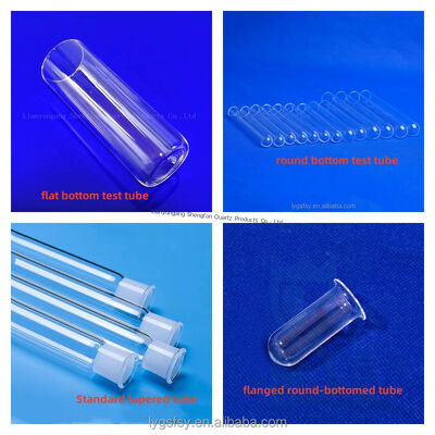 جودة  Factory made high temperature resistant fused quartz glass tubes  flat/round bottomrtest tubes for laboratory use مصنع