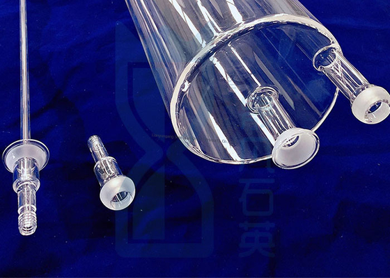 جودة  Furnace Quartz Tubing With Large Quartz Flanges And Quartz Joints مصنع