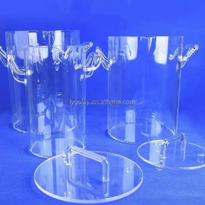 2.2g/cm3 كثافة عالية درجة حرارة مقاومة للتآكل الكوارتز الشفاف الزجاج الكأس للصناعة
