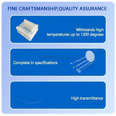 لوح زجاج كوارتز عالي الشفافية بنسبة 99.99% ونقاء مع درجة حرارة تشغيل 1100 درجة مئوية
