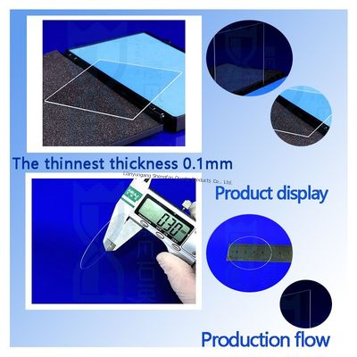 لوح زجاج كوارتز عالي الشفافية بنسبة 99.99% ونقاء مع درجة حرارة تشغيل 1100 درجة مئوية