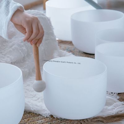 وعاء غناء كوارتز لموازنة الشاكرات السبعة مع 12 نوتة موسيقية ومقاومة لدرجات الحرارة العالية للتأمل