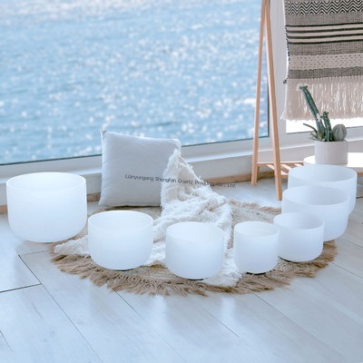 منتجات أوعية الغناء الكريستالية الكوارتز للتأمل والشفاء الصوتي مجموعة كريستال الكوارتز 432 هرتز