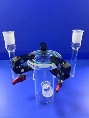 مفاعل الزجاج الكوارتزية المضغوطة بالصور ذات الشفافية العالية 50-1000 مل مع درجة حرارة عمل 1100 درجة مئوية