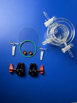 مفاعل الزجاج الكوارتزية المضغوطة بالصور ذات الشفافية العالية 50-1000 مل مع درجة حرارة عمل 1100 درجة مئوية