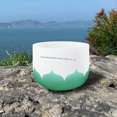 كأس غناء الكريستال الكوارتز النقي مع مقياس موسيقي رقمي لعلاج الشاكرا والتأمل