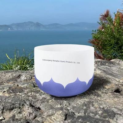 كأس غناء الكريستال الكوارتز النقي مع مقياس موسيقي رقمي لعلاج الشاكرا والتأمل