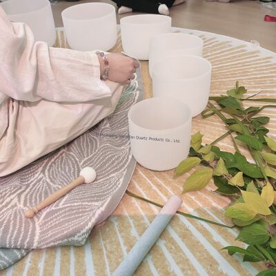 مجموعة أوعية غناء كريستالية قابلة للتخصيص مقاس 6-12 بوصة مع مطارق وحلقات مجانية لشفاء الشاكرات