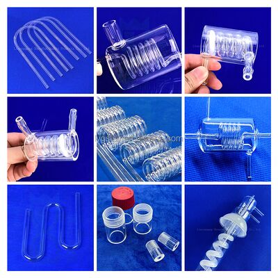 أنبوب كوارتز ذو شفة عالية النقاء 99.99% مقاوم للتآكل من رمل الكوارتز