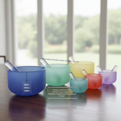 وعاء غناء كوارتز لموازنة الشاكرات السبعة مع 12 نوتة موسيقية ومقاومة لدرجات الحرارة العالية للتأمل