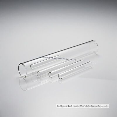 أنبوب زجاجي كوارتز ذو عزل كهربائي جيد ومقاوم للحرارة العالية مع نفاذية عالية للضوء لتطبيقات أشباه الموصلات