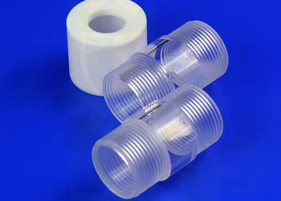 النار المصقول التدفئة واضح 2.2g / Cm3 أنابيب الكوارتز مع غطاء المسمار Ptfe أنثى المسمار الموضوع