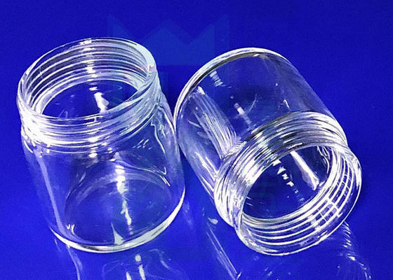 قم بتخصيص 2.2g / Cm3 زجاجة كوارتز زجاجية شفافة أسفل مسطح مع فم برغي