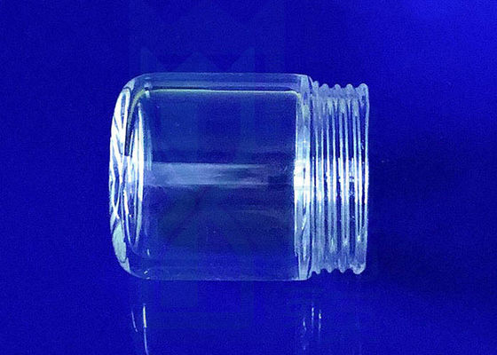قم بتخصيص 2.2g / Cm3 زجاجة كوارتز زجاجية شفافة أسفل مسطح مع فم برغي